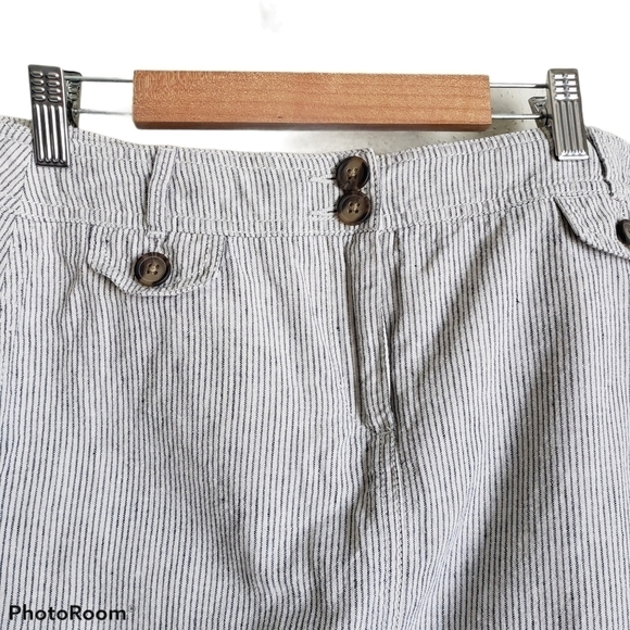 Ann Taylor Loft grey striped a-line skirt size 2 - Picture 2 of 9